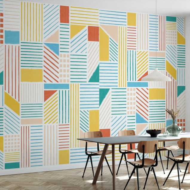 Cityscape, Summer Tapet cu design geometric modern