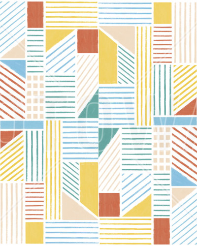 Cityscape, Summer Tapet cu design geometric modern