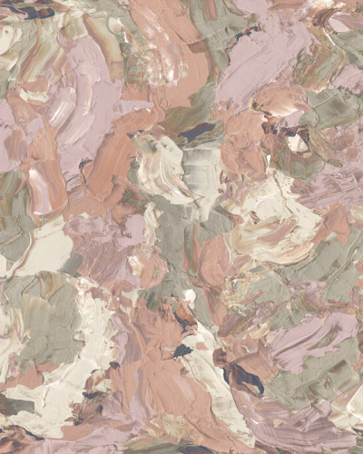 Wallpaper abstract modern cu nuanțe calde de caisă, crem și gri.