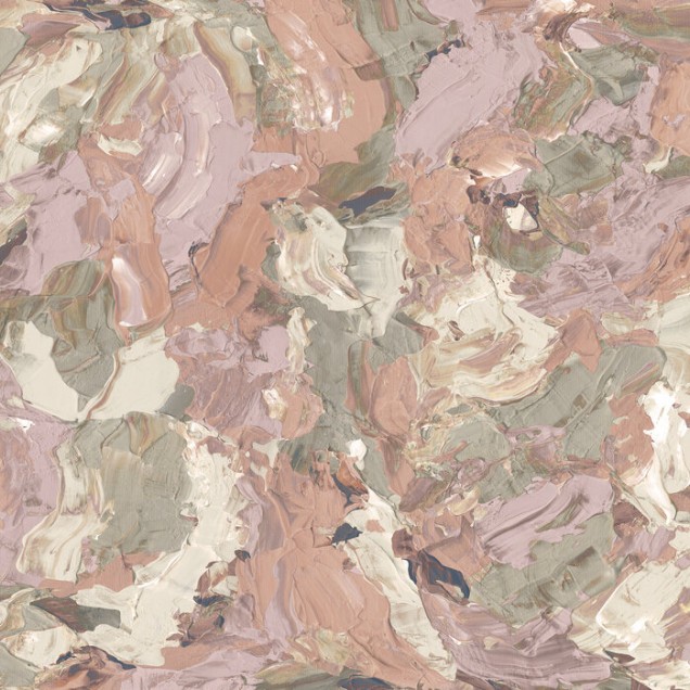 Wallpaper abstract modern cu nuanțe calde de caisă, crem și gri.