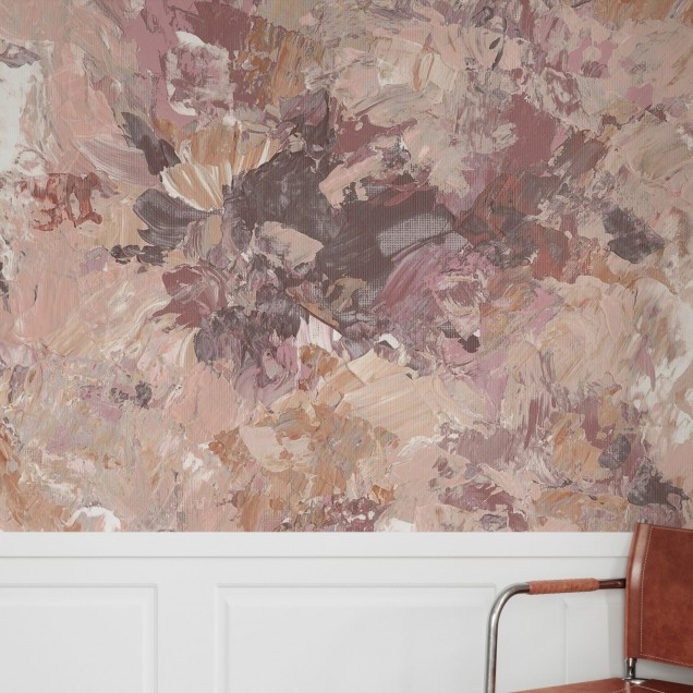 Tapet abstract Paint II, Charleston Room, cu nuanțe neutre și delicate