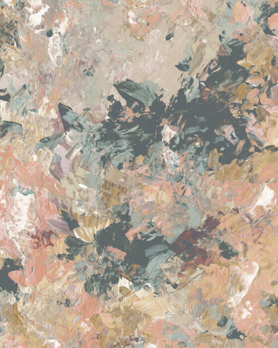 Tapet cu design abstract pictural, nuanțe calde și luminoase, perfect pentru dormitoare, livinguri sau birouri.