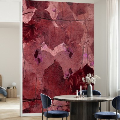 Fototapet cu model abstract în nuanțe de roșu și violet