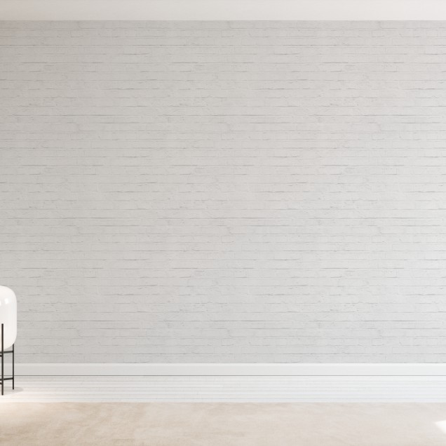 Wallpaper cu aspect de cărămidă albă, White Brickwall, Photowall