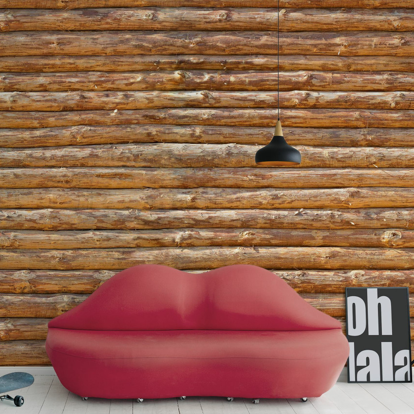 Fototapet cu aspect de lemn maro
