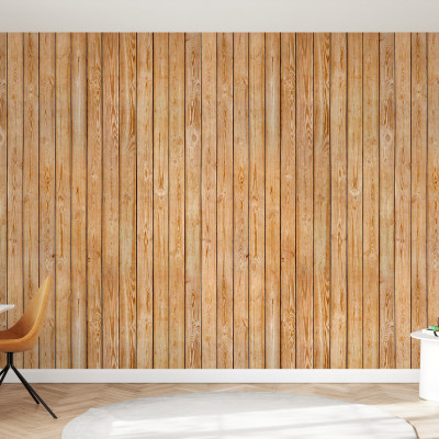 Fototapet cu model de scânduri din lemn într-o cameră decorată modern
