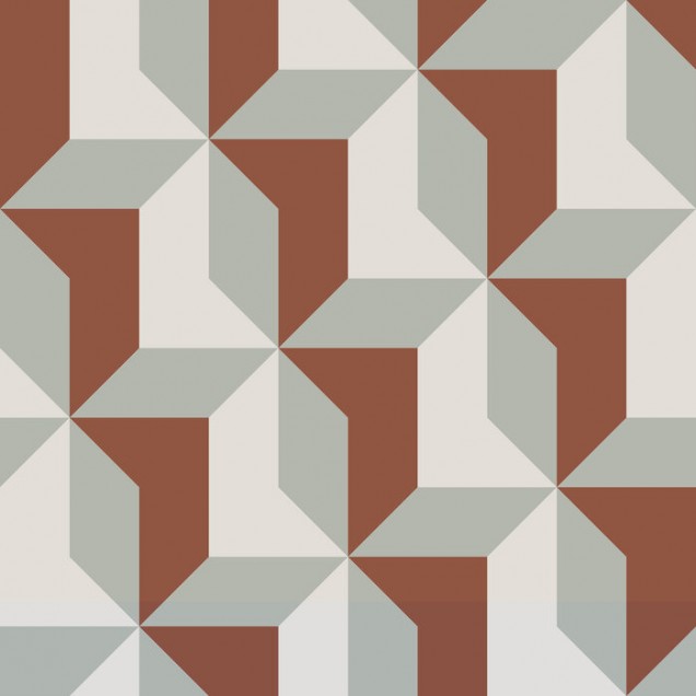 Tapet geometric cu blocuri in nuante de rosu, gri si alb