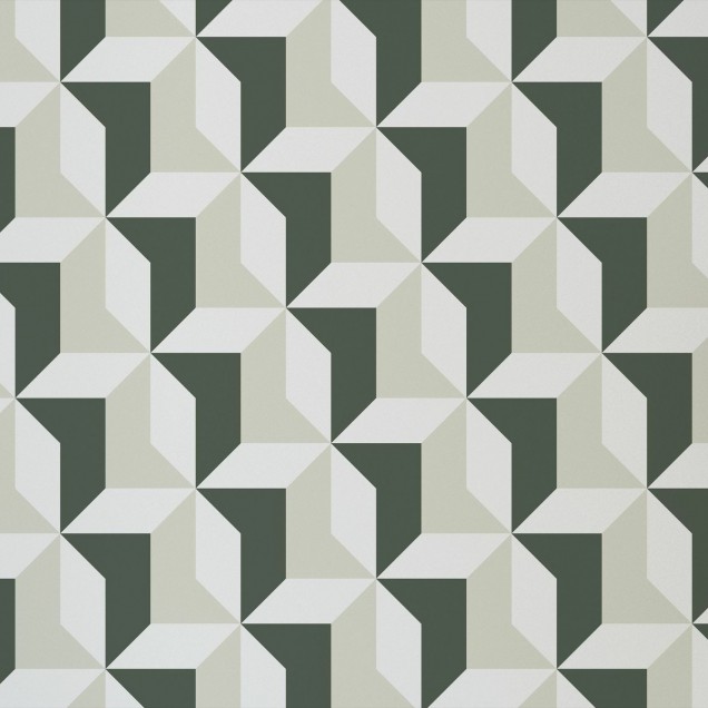 Tapet geometric cu forme simple, dar elegante, în nuanțe de gri și bej.