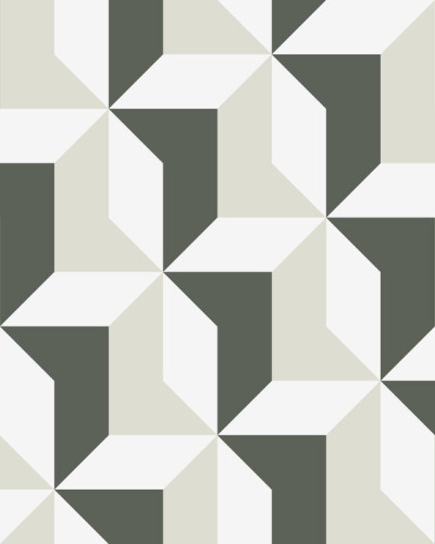 Tapet geometric cu forme simple, dar elegante, în nuanțe de gri și bej.