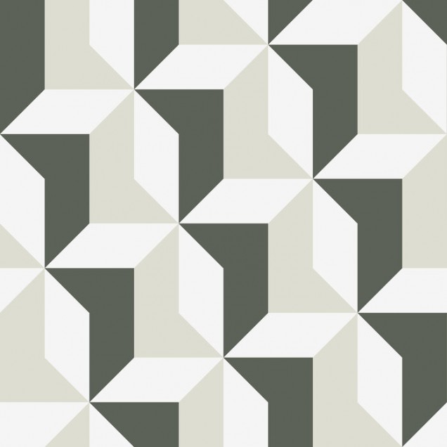 Tapet geometric cu forme simple, dar elegante, în nuanțe de gri și bej.