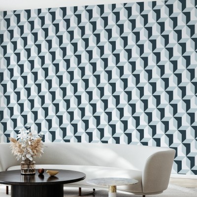 Blocks, Blue -  geometric modern