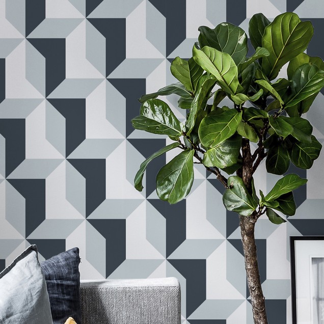 Blocks, Blue -  geometric modern
