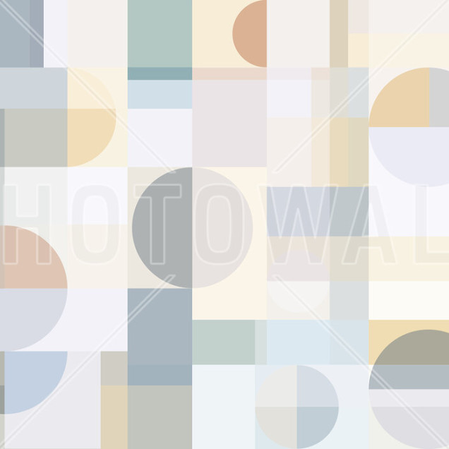Tapet geometric cu model geometric, culori pastelate și forme simple
