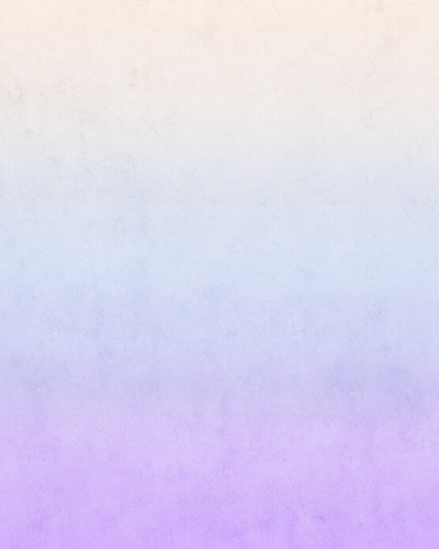 Tapet Polar Sunset cu degradeuri de culori pastelate, albastru si violet, aplicat pe un perete intr-un living modern
