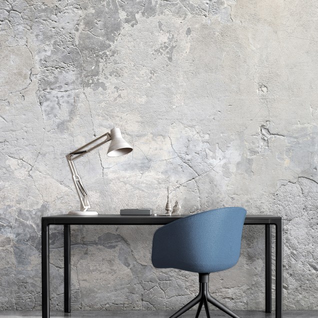 Wallpaper cu aspect de beton crăpat, perfect pentru un stil industrial modern.
