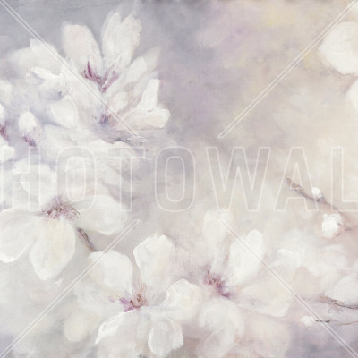 Cherry Blossoms Painting, Photowall. Tapet de perete cu flori roz.
