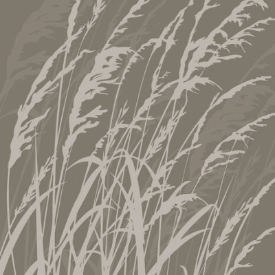 Tapet Grass, Brown, cu design modern minimalist, cu model de iarba pe un fond maro.