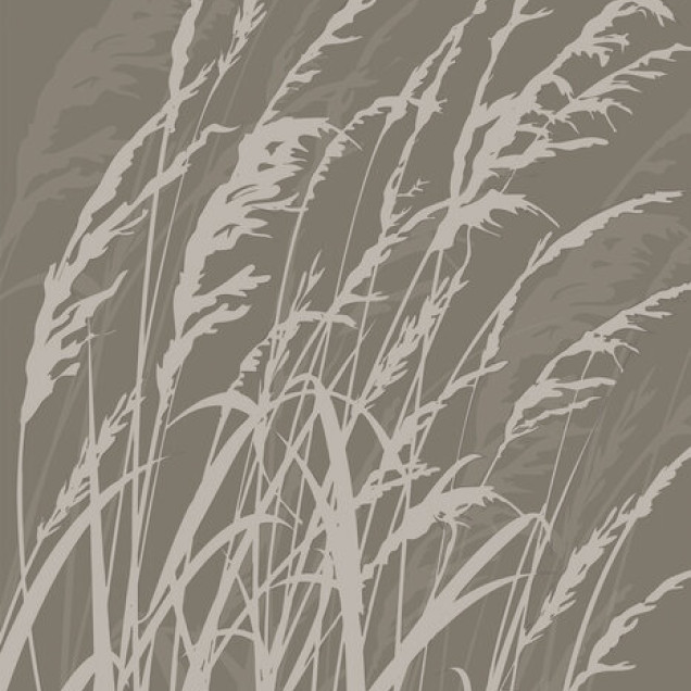 Tapet Grass, Brown, cu design modern minimalist, cu model de iarba pe un fond maro.