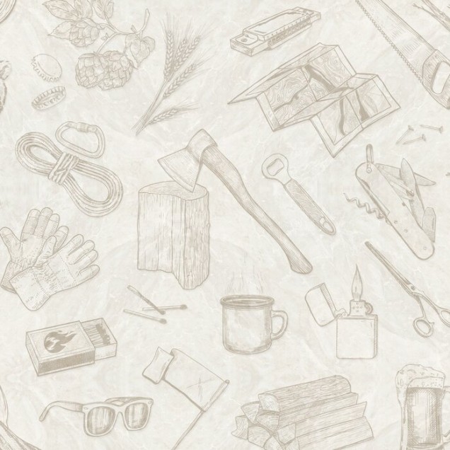 Tapet minimalist cu design inspirat din natura, The Lumberjack, Alabaster