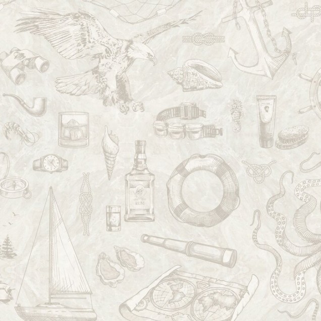 Tapet marin cu design vintage - The Sailor Alabaster