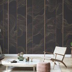 Fototapet Illuminated Lines Curved, Graphite Gilded, personalizat, Photowall