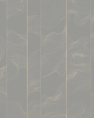 Fototapet  "Illuminated Lines Curved" cu linii aurii delicate pe un fond gri