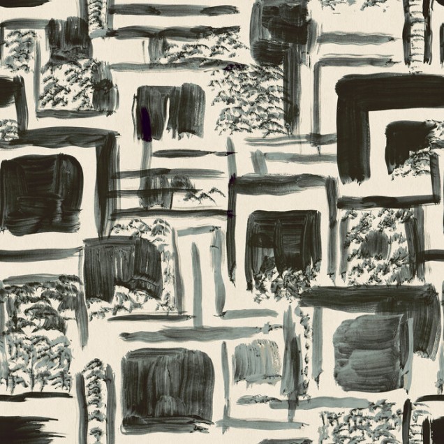 Tapet foto abstract cu model geometric modern în tonuri de gri, negru și alb, perfect pentru a adăuga un element de artă contemporană în orice spațiu.