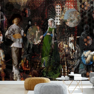 Tapet modern Curtains Master Disco, cu un design captivant ce îmbină elementele clasice ale picturii baroce cu elemente moderne.
