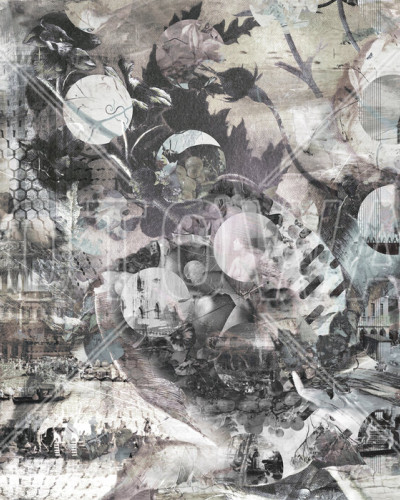 Wallpaper abstract cu nuanțe de gri, albastru și roz