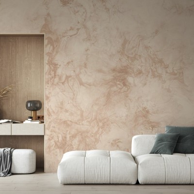 Tapet Liquid Marble, Peach, cu un design abstract inspirat de marmura
