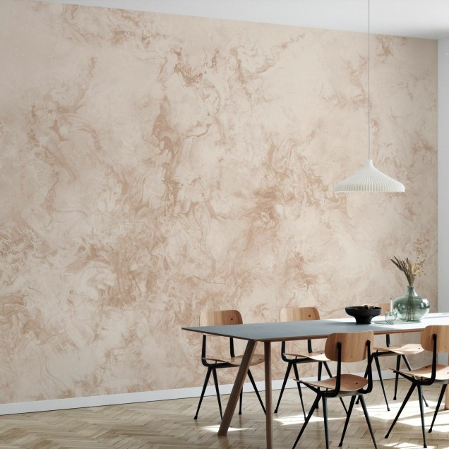 Tapet Liquid Marble, Peach, cu un design abstract inspirat de marmura