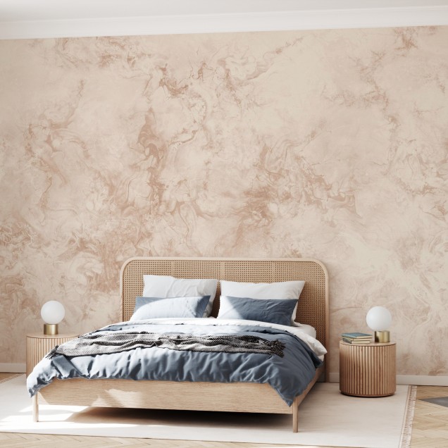 Tapet Liquid Marble, Peach, cu un design abstract inspirat de marmura