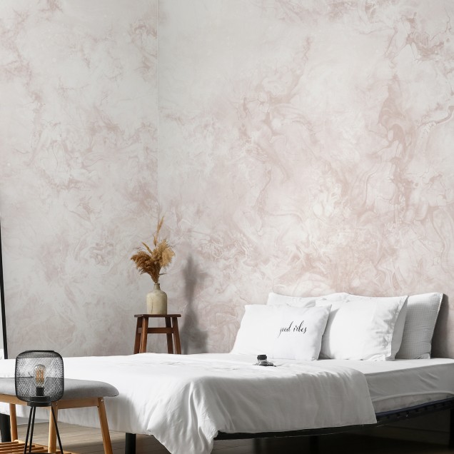 Tapet cu textura marmurei, Liquid Marble Pink, design elegant si sofisticat.