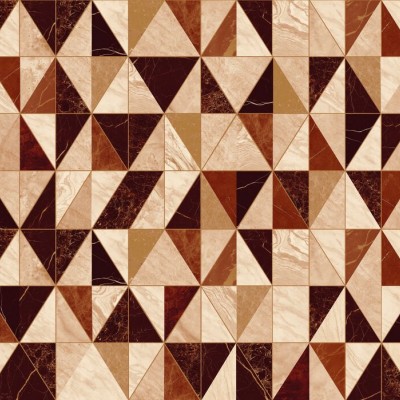 Tapet cu design geometric in nuante de marmura burgund si caramel.