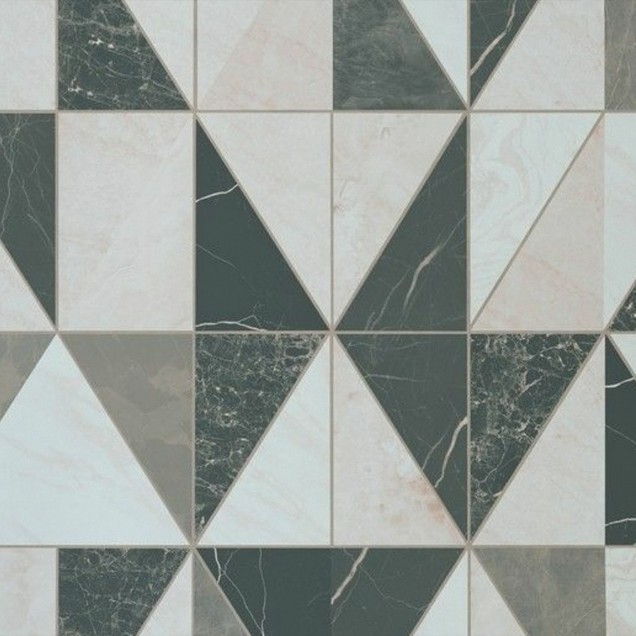 Tapet geometric cu marmură roz și verde