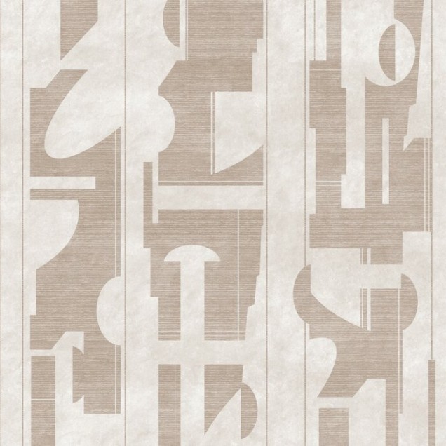 Fototapet bej cu design abstract într-un living modern