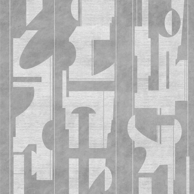 Tapet gri cu accente albe, design modern