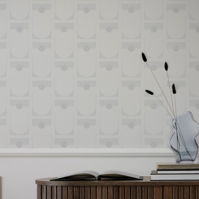 Tapet modern cu design discret, perfect pentru living, dormitor sau birou. Model subtil cu arcuri și lebede, ușor de aplicat și curățat.