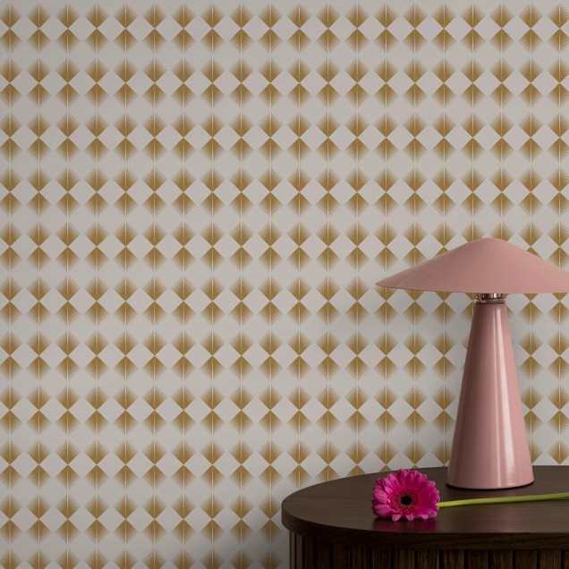 Tapet geometric bej cu design subtil, perfect pentru a crea un spațiu calm și elegant.