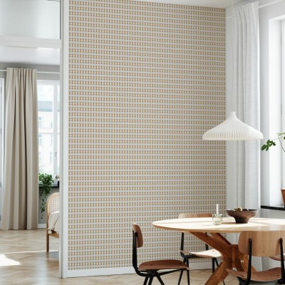 Tapet geometric bej cu design subtil, perfect pentru a crea un spațiu calm și elegant.