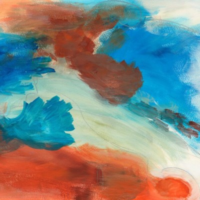 Tapet abstract Fire and Water II, Horisontal cu culori vibrante și design dinamic. Ideal pentru living, dormitor sau birou.