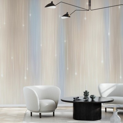 Tapet cu design modern, cu linii fine, în nuanțe de albastru și bej