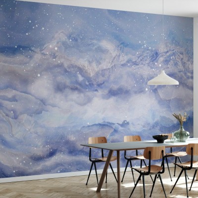 Tapet Crystallized Lilac cu un design abstract in nuanțe de liliac. Perfect pentru living, dormitor sau birou.