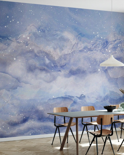 Tapet Crystallized Lilac cu un design abstract in nuanțe de liliac. Perfect pentru living, dormitor sau birou.