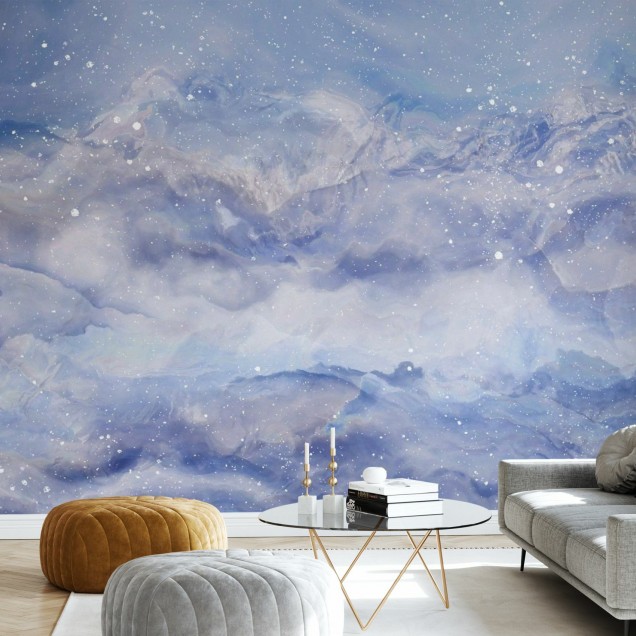 Tapet Crystallized Lilac cu un design abstract in nuanțe de liliac. Perfect pentru living, dormitor sau birou.