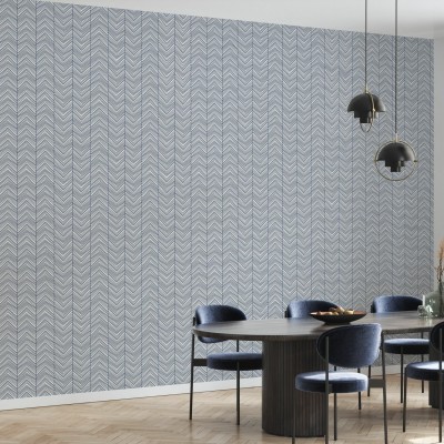 Tapet cu model Herringbone Blue