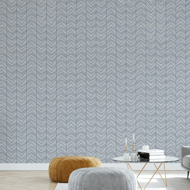 Tapet cu model Herringbone Blue