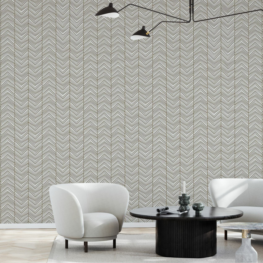 Tapet cu model herringbone gri