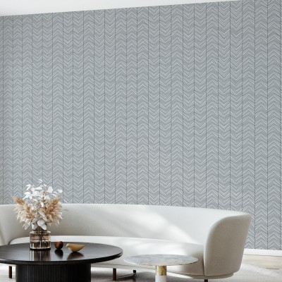 Tapet cu model herringbone gri