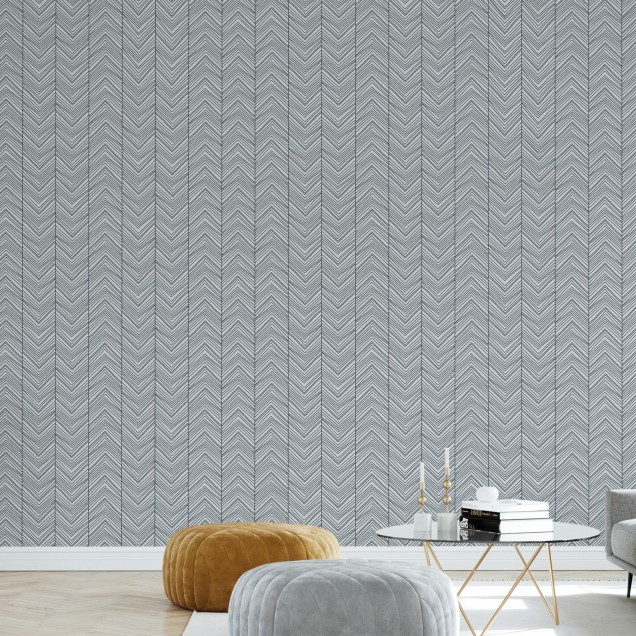Tapet cu model herringbone gri